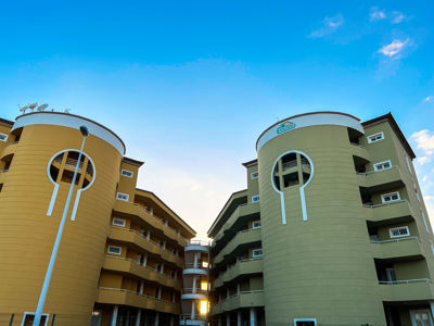 Blick auf die bequeme Gemeinschaft im Orlando Sea View, Vecindario, Teneriffa.